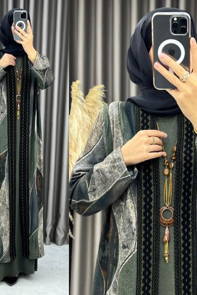 Billur Elbise Takım Haki